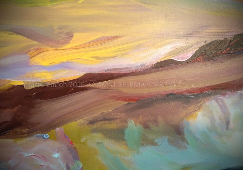 Small Abstract Set of 3 Gold Frame Painting Openspace Office Etsy UK