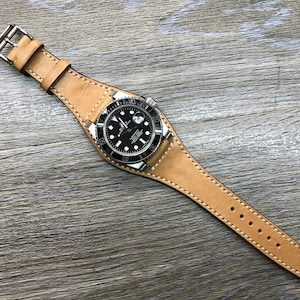 Watch strap 19mm, Full bund strap, Leather watch band, Cuff Band, Khaki watch band, 20mm watch band, 20mm watch strap, FREE SHIPPING