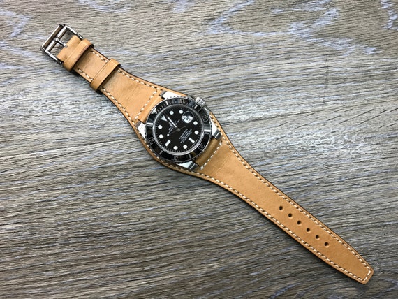 Watch Strap 19mm Full Bund Strap Leather Watch Band Cuff Band