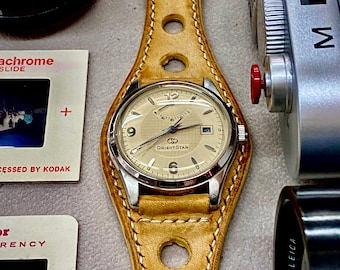 Leather Watch Band, Full Bund Strap, Rally Watch Band