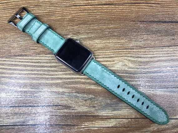 Apple Watch 44mm, Apple Watch Band, Green watch band, Leather Watch Band, Vintage, iwatch, Apple Watch 38mm,Apple watch strap, FREE SHIPPING