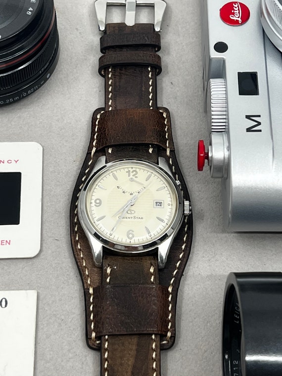 Watch Band, Watch Strap, Brown Watch Strap 20mm 19mm 22mm, bund style, Wrist Watch Band, Cuff Watch strap, Anniversary Gift Ideas