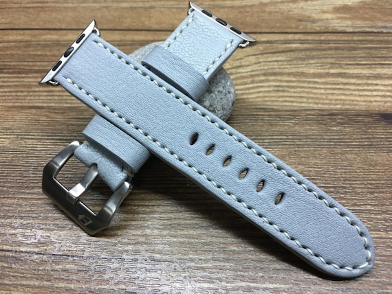 Apple iWatch Band, Smartwatch Band, Apple Watch 46mm Ultra 42mm, Handmade Light Blue Leather Watch Strap, Smart Watch Band, Apple Series 10