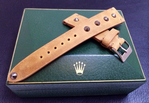 leather watch band, leather watch strap, 20mm watch band, 20mm strap, 19mm watch strap, 16mm buckle, khaki watch band, FREE SHIPPING