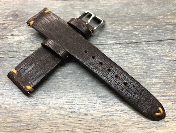 Dark Brown Watch Strap, Leather watch strap for men, Watch Strap 20mm, 19mm Leather Watch Strap, Leather Watch Band, New Year gift for him