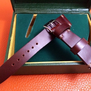 Red Brown Genuine Leather Watch Straps, 20mm Leather Watch Band, 19mm Mens Wristwatch Straps Replacement, Personalise Gift Ideas for him