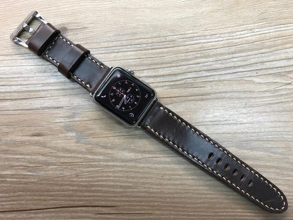 Apple Watch band 44mm, 40mm, Apple Watch Strap, iwatch, Stainless Steel, Space Gray, Series 5, Apple Watch band, Brown Leather Watch Band