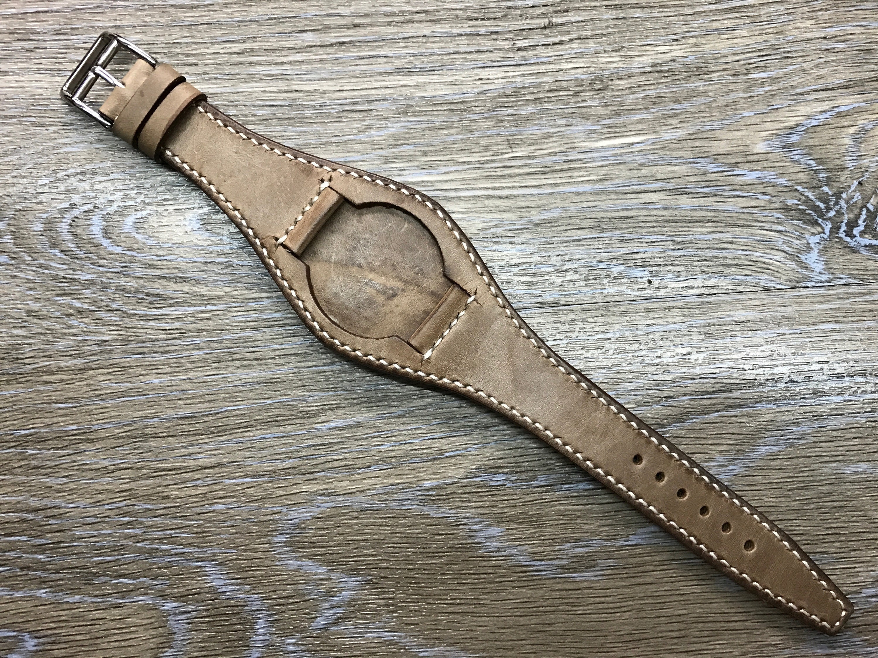 Leather Watch Band Brown Watch Band Full Bund Strap Leather - Etsy