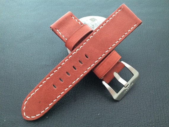 Genuine Leather Watch Strap 24mm, 26mm, Clay Brown Leather Watch Band 22mm, Mens Wrist Watch Straps, Birthday Gift Ideas for husband