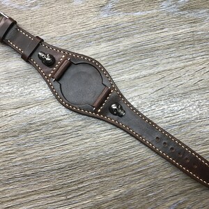 Full Bund Strap, Leather Watch Band, Brown, Handmade, Leather Cuff ...