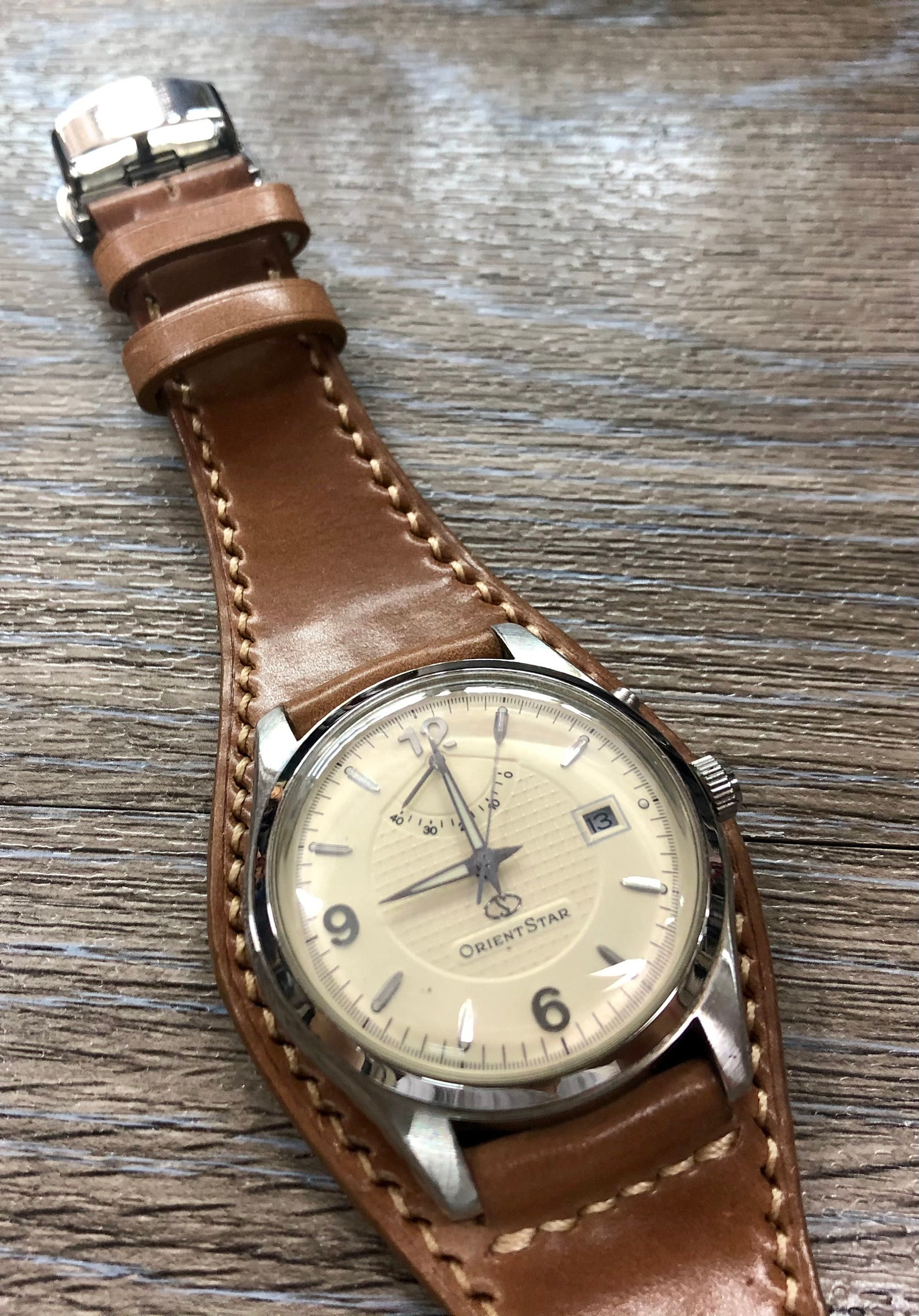 Shell Cordovan Full Bund Leather Watch Straps, Leather Watch Band 20mm ...