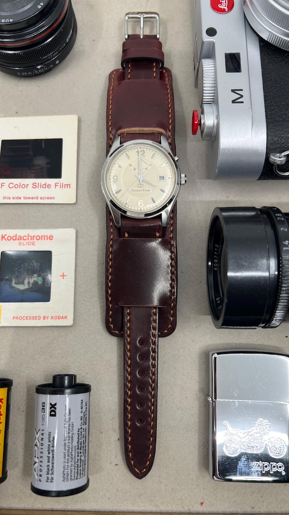 Horween Shell Cordovan Color 8 Watch Straps 20mm Wristwatch Band, 19mm Watch Band, Watch bracelet Replacement, Stylish bund watch strap