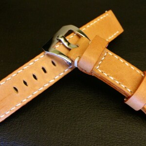 Leather watch Strap, leather watch band, khaki watch band, 20mm watch band, 20mm strap, 19mm watch strap, 20mm buckle, FREE SHIPPING