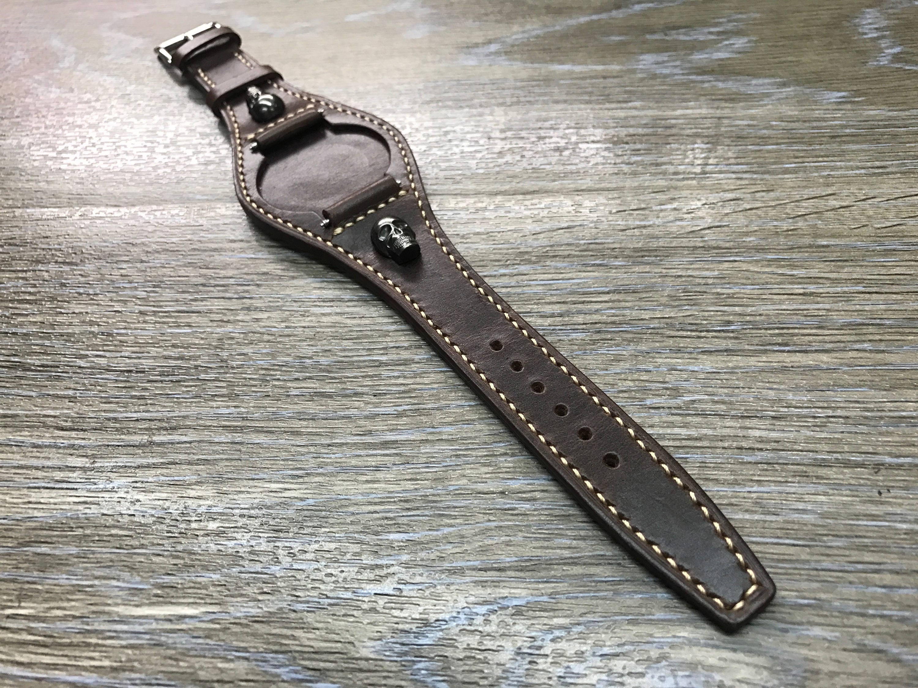 Full Bund Strap Leather Watch Band Brown Handmade Leather - Etsy UK