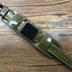 Apple watch band, Apple Watch bund Strap, Horween Shell Cordovan, leather, Apple watch 44mm, 40mm, 38mm, 42mm, iWatch, Series 6 5 4 3