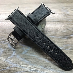 Apple Watch Band, Apple Watch 41mm Series 7, Black Smart Watch Leather Band for Apple Watch Series 6 40mm, 38mm, Elegant Outfit Watch Band