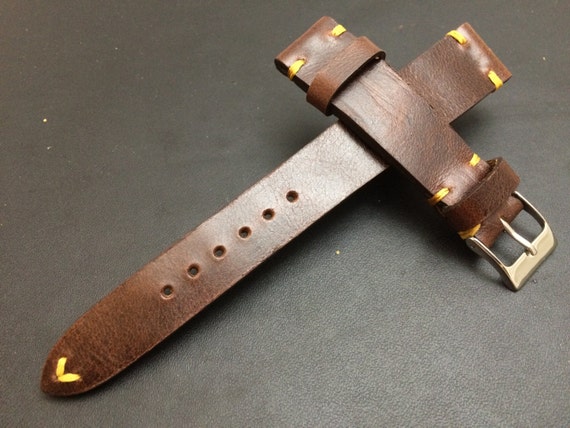 Leather Watch Straps in 20mm Lug, Brown Leather Watch Band in 19mm, Watch Strap Replacement, Mens Wrist watch Band, Gift Ideas for Husband