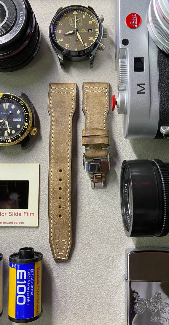 Aviator watch leather strap deals