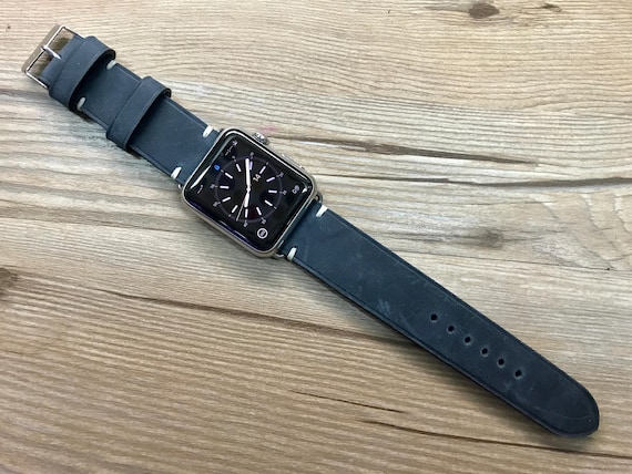 Apple watch Band 44mm, iWatch 40mm, Space Gray, Apple Watch Band, Valentines Day Gift idea, Vintage Blue Apple Watch Strap - Discount Item