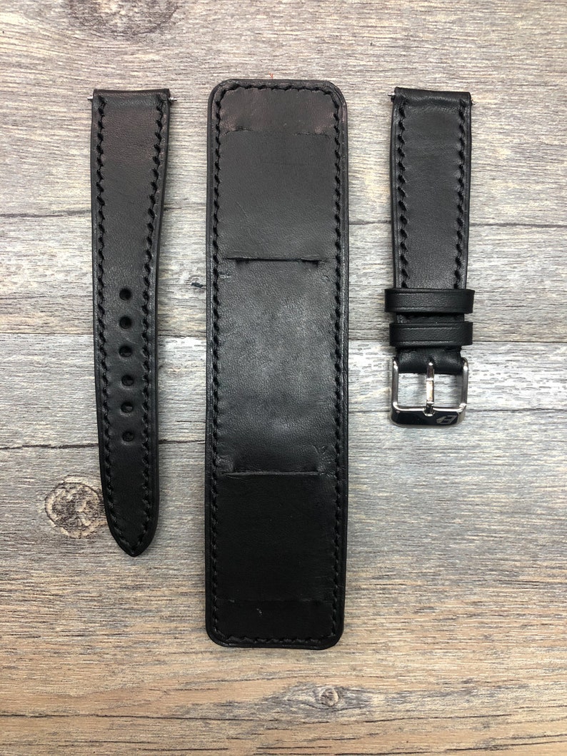 Black Leather Watch Straps Leather Watch Bands 20mm Mens Etsy Hong Kong