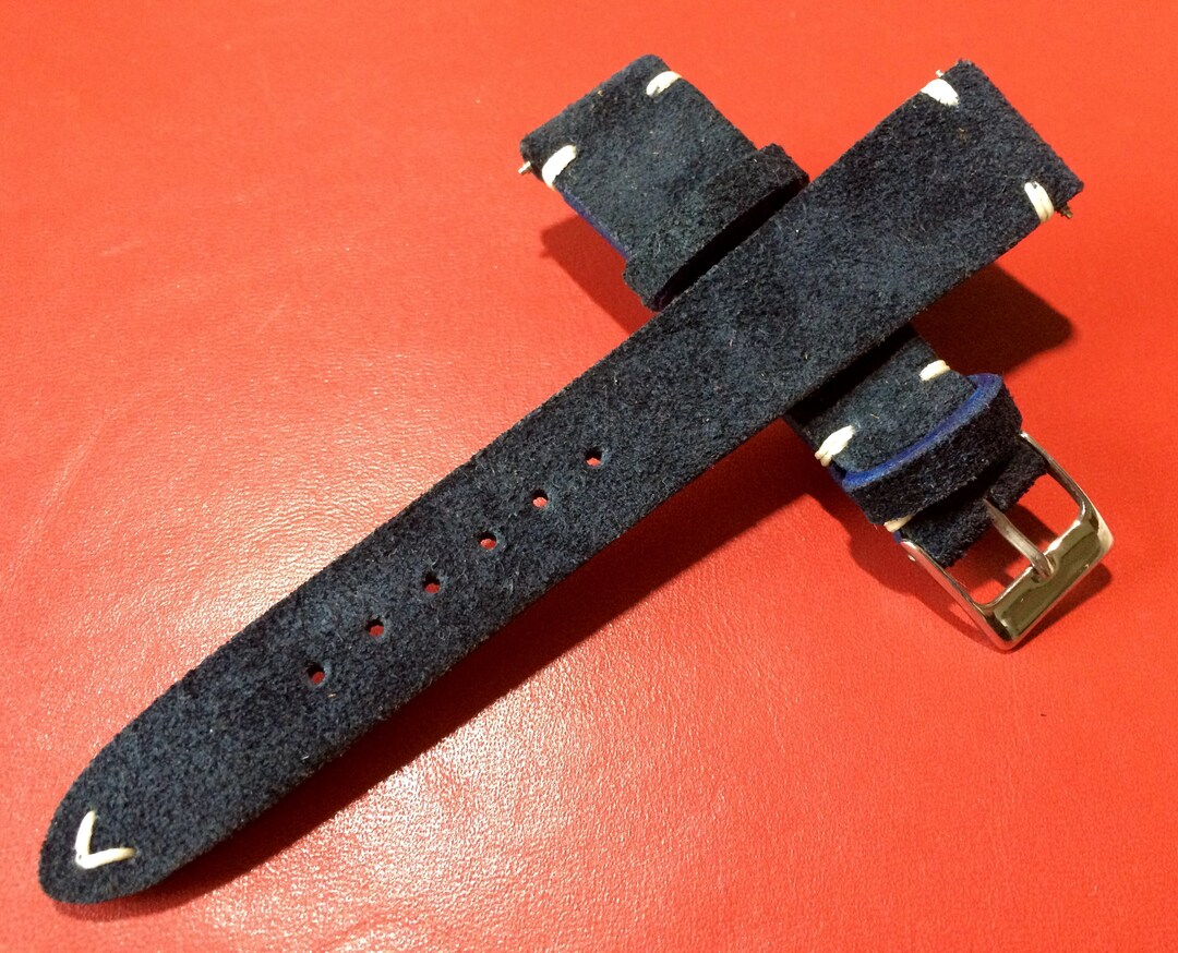 Leather Watch Band Suede Leather Leather Watch Strap Dark Etsy UK