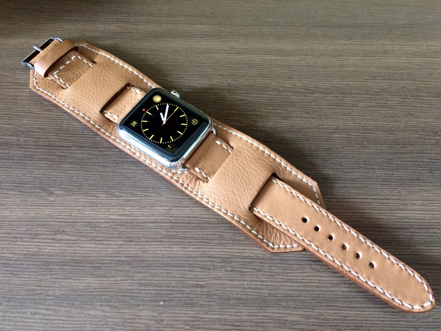 Apple Watch Ultra Genuine Hermes Deployment Black Leather Band 49mm