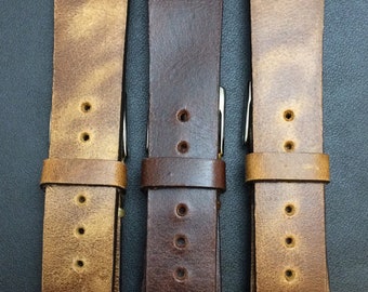 Watch Strap 20mm 19mm 18mm, Brown Leather Watch Strap Band, Valentines Day Gift, Handmade Genuine Leather Mens Wrist watch band