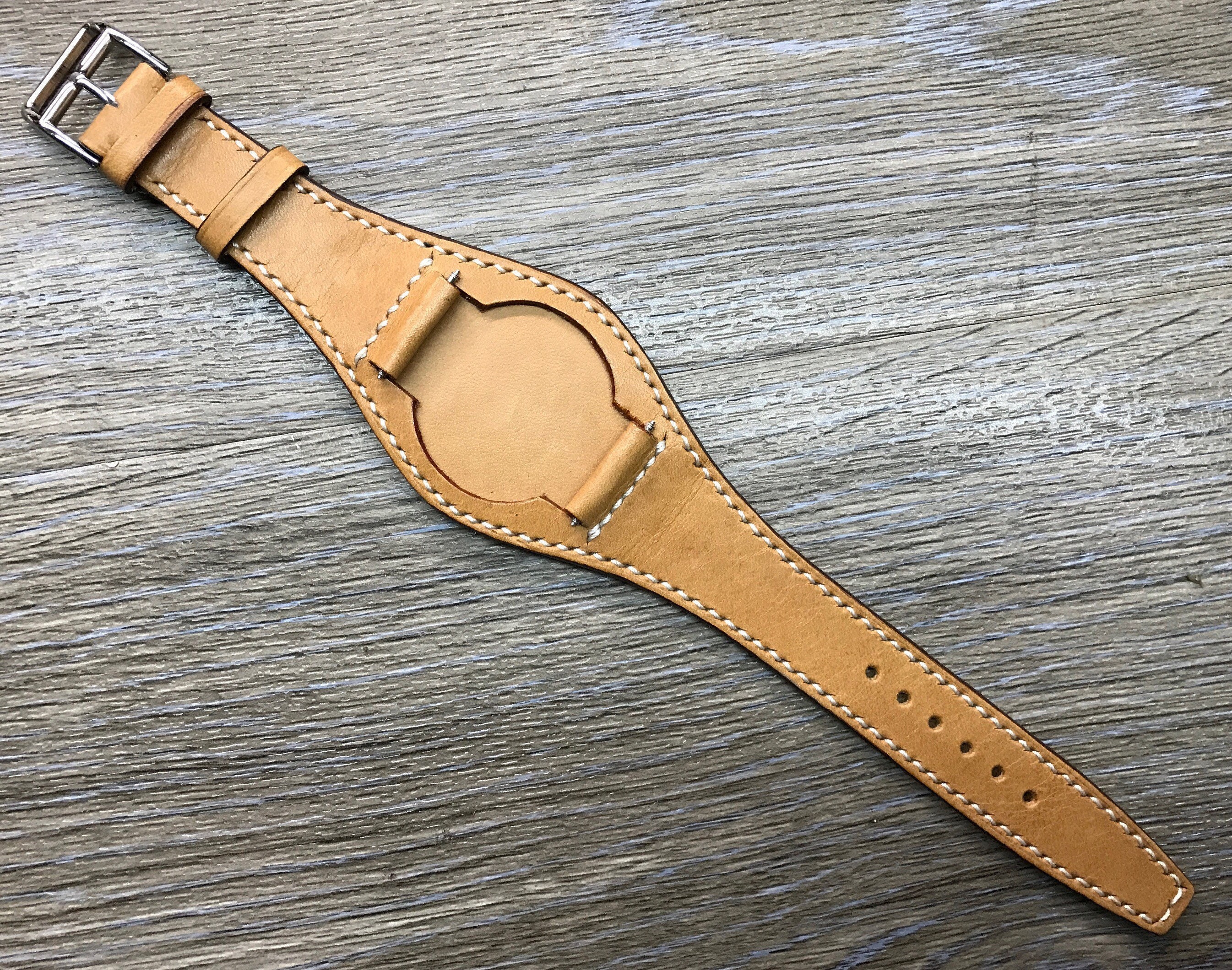 Leather Watch strap, Full bund strap, Leather watch band, Cuff Band ...