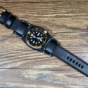 Uhrenarmbänder 22 mm, Manschettenuhrenarmband 20 mm, Lederarmband 22 mm, Bunduhrenarmband, Ledermanschettenarmband Herrenarmbanduhrenarmband