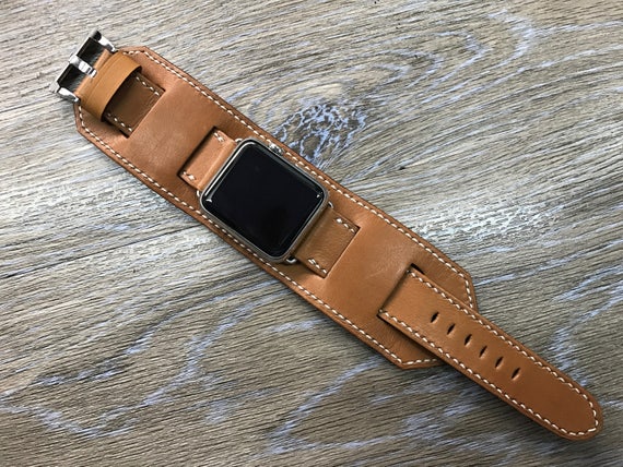 Watch Band, Apple Watch Series 10 Ultra 2 Band Strap, iWatch Cuff Band, Brown Smartwatch Band 46mm 49mm 44mm 42mm 45mm, Leather Watch Strap