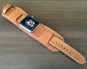 Apple Watch 45mm Series 7, Series 6 44mm Leather Cuff Watch Band, Apple Watch Straps for Apple Watch SE, iWatch Band Gift Ideas for Husband