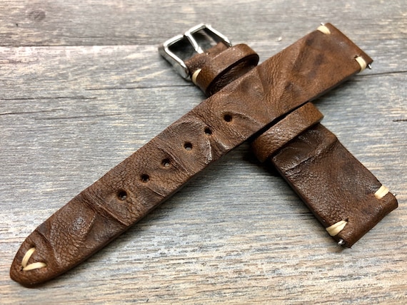 Watch Strap, Brown Leather watch band 20mm 22mm 19mm 24mm, handmade wristwatch band, watchstrap, watch bracelet replacement