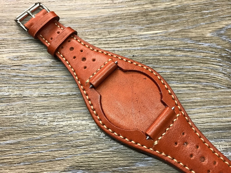Full Bund Strap Handmade Leather Cuff Watch Band Leather Etsy Hong Kong