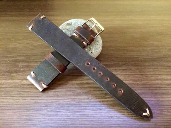 Watch Strap 19mm 20mm, Brown Wristwatch Band strap, Handmade Leather Watch band, Wrist Watch Straps Replacement, Watchstrap 18mm, Gift Ideas