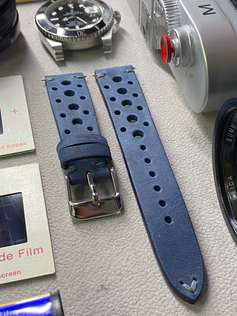 Steel Rally Watch Strap Rally Watch Strap, Leather Watch Band, Blue Watch Band, Racing Watch ...