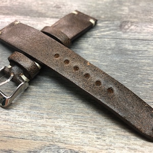 Leather Watch Strap, 20mm watch strap, 19mm Leather Watch Band, Vintage Wrist Watch band, 18mm leather watch strap, New Year Gift for him