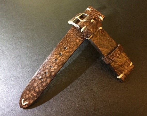 Ostrich leg Leather Vintage  Strap 20mm - 100% handmade, Rare, hard to find, Best Quality and Deal Guarantee!!