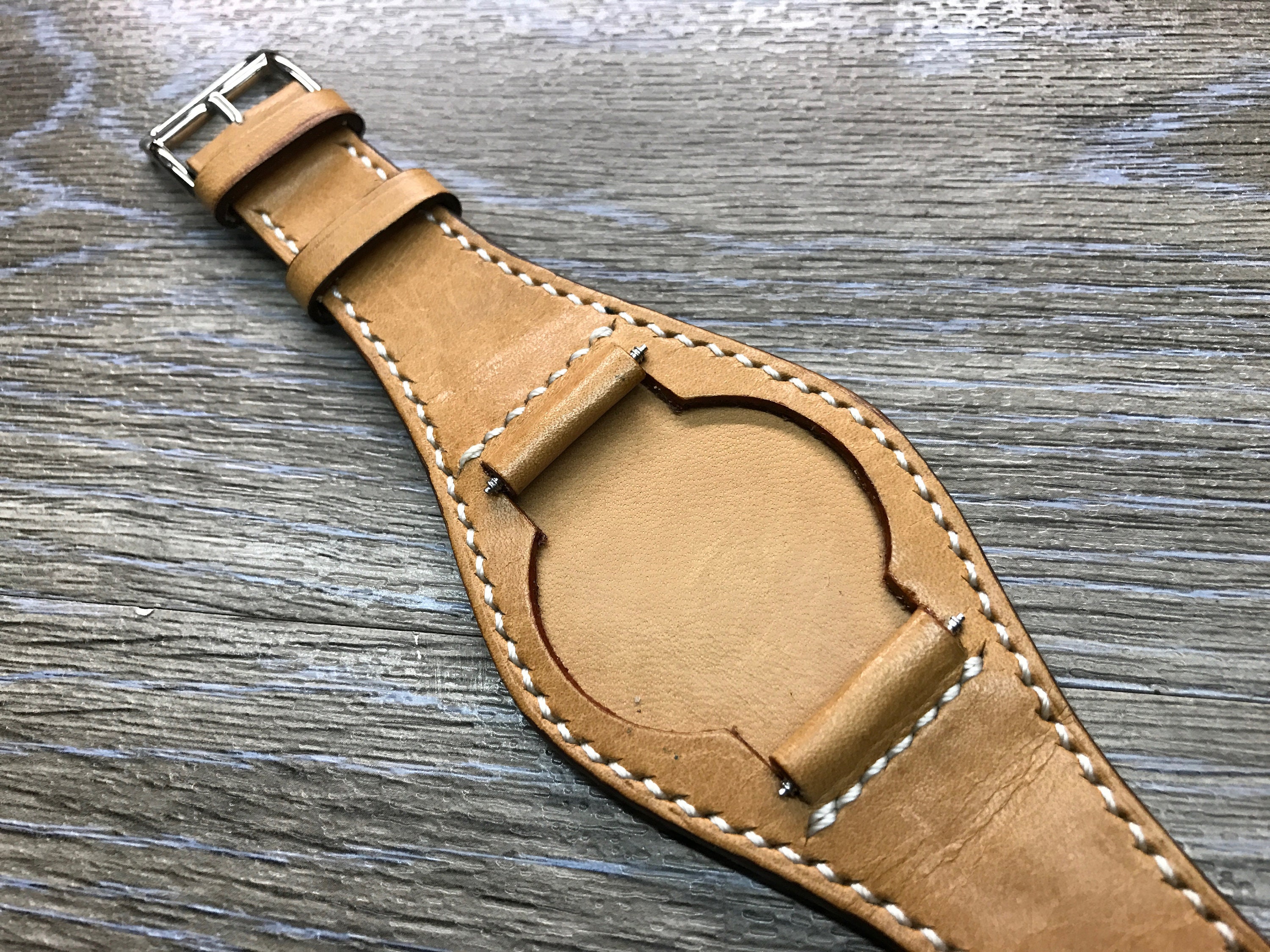 Leather Watch strap Full bund strap Leather watch band Cuff | Etsy