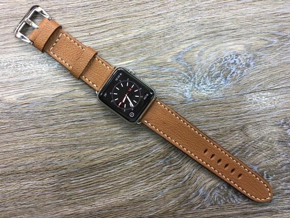 Apple Watch Bands 41mm, Apple Watch Series 7 45mm, iWatch Band, Caramel Genuine Leather Watch Strap for Apple Watch Series 6, Gift Ideas