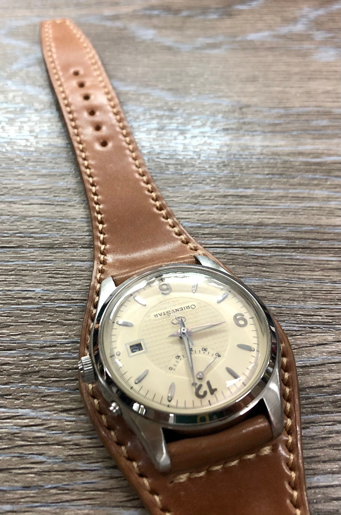 Shell Cordovan Full Bund Leather Watch Straps, Leather Watch Band 20mm ...