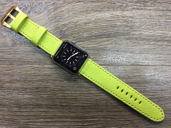 Apple Watch band, Apple watch 38mm, Leather Watch Strap, Leather Watch Band, Kiwi Epsom, Apple Watch Strap, Apple Watch 42mm, FREE SHIPPING