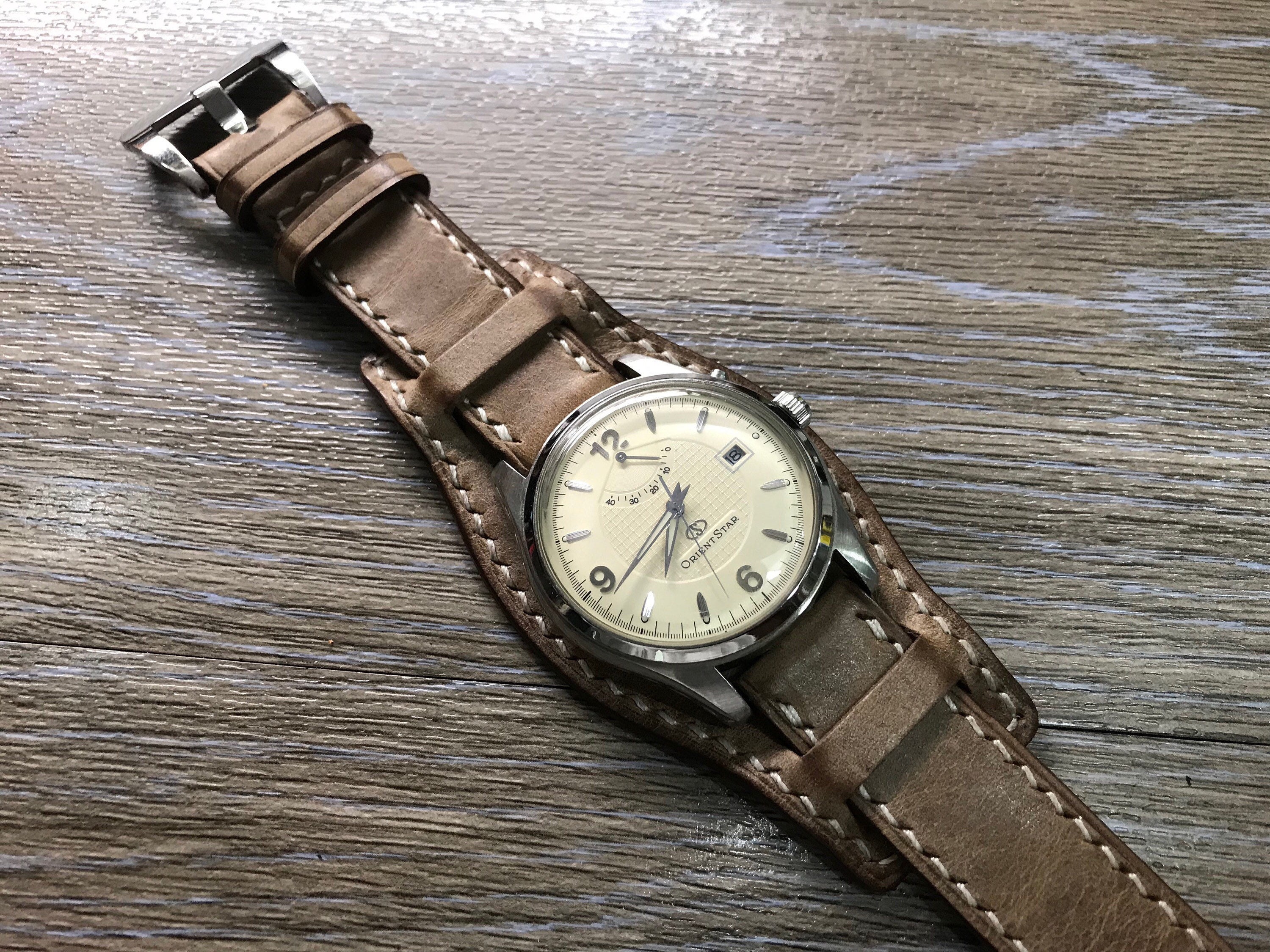 Paul Newman Leather Watch Straps, Shell Cordovan Army Green Leather ...