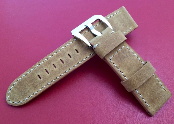 24mm watch strap, leather watch strap, Beige leather watch band, 26mm watch strap, watch band, FREE SHIPPING, Black Friday Sale