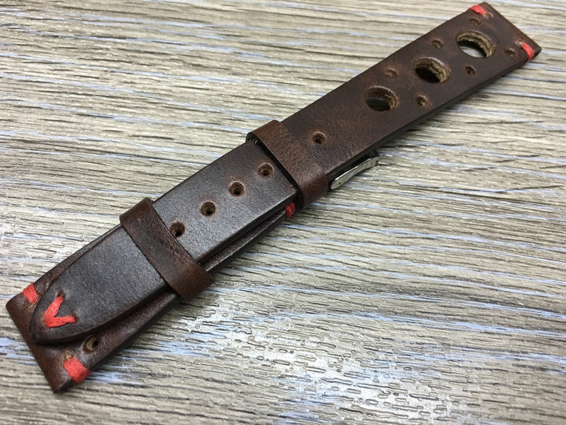 Leather Watch Strap Rally Watch Strap Leather Watch Band Etsy