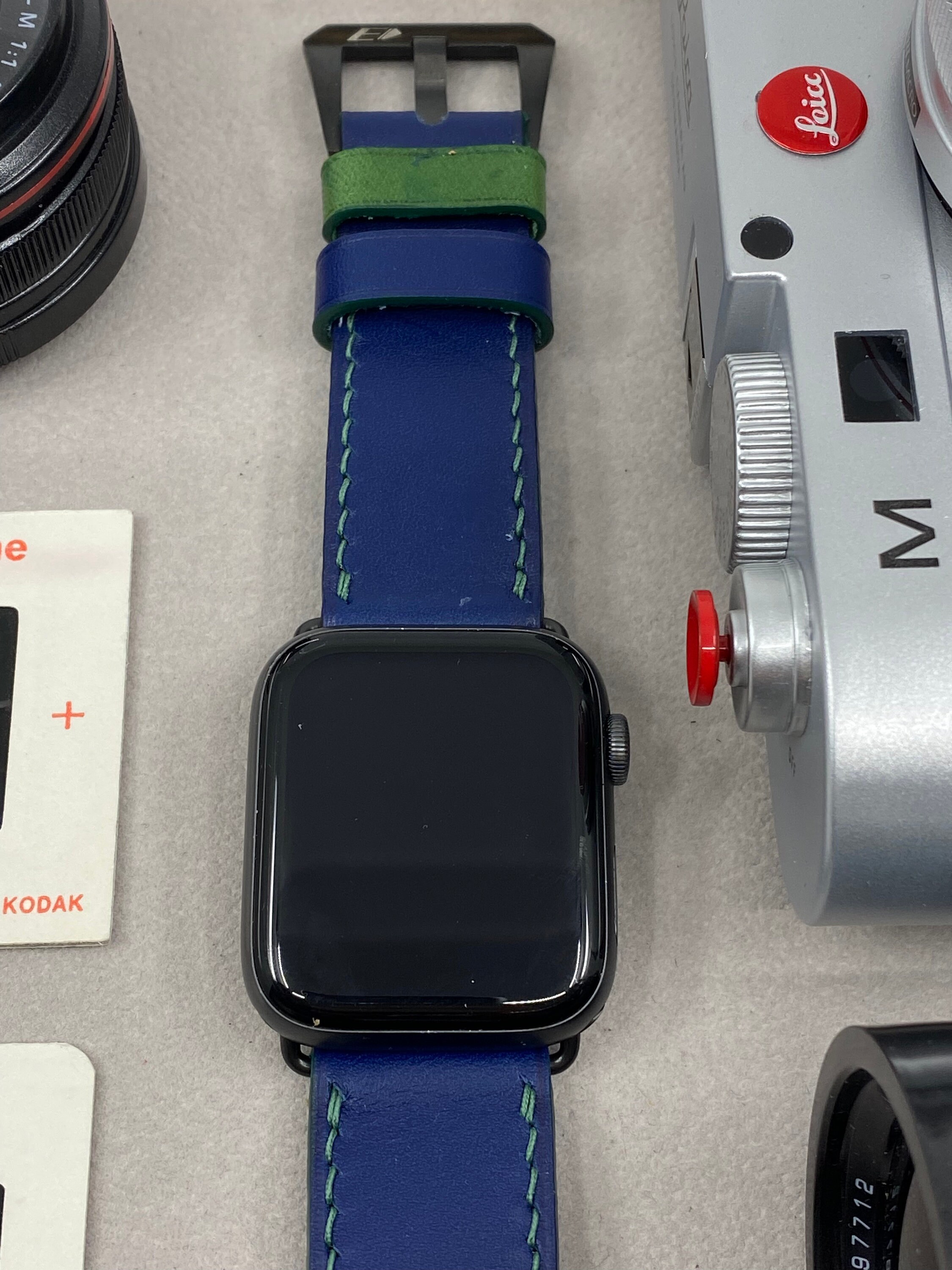 Smartwatch 45mm Handmade Band, Uhrenarmband 44mm, Apple Watch Series 7, Apple Gift aus Personalise Blue Leder, Ideas 6 Band Band iWatch