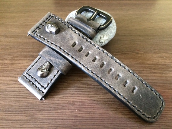 Leather watch Band, Leather watch strap, 28mm watch band, 28mm watch strap, Watch band for SevenFriday, Distress Gray band, FREE SHIPPING