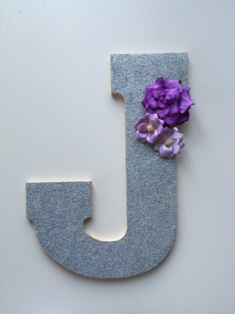 large glitter letters 10 silver glitter initials etsy