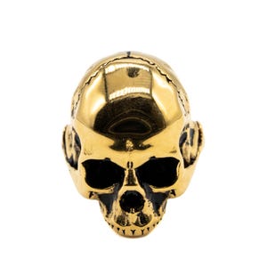 Gold Hel Skull Ring | Gothic Anatomical Jewellery Alternative | Gold Gothic Rings | Statement Gold Rings | Stainless Steel ring | Gold Skull