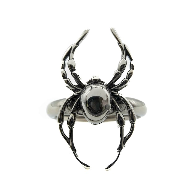Orb Weaver Spider Ring | Insect Bugs Gothic Jewellery | Statement Ring | Stainless Steel | Green witch | Gothic Rings | Gifts for Her |