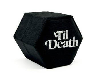 Black Hexagon Til Death Wedding Ring Box | Gothic Wedding, Alternative Wedding,
